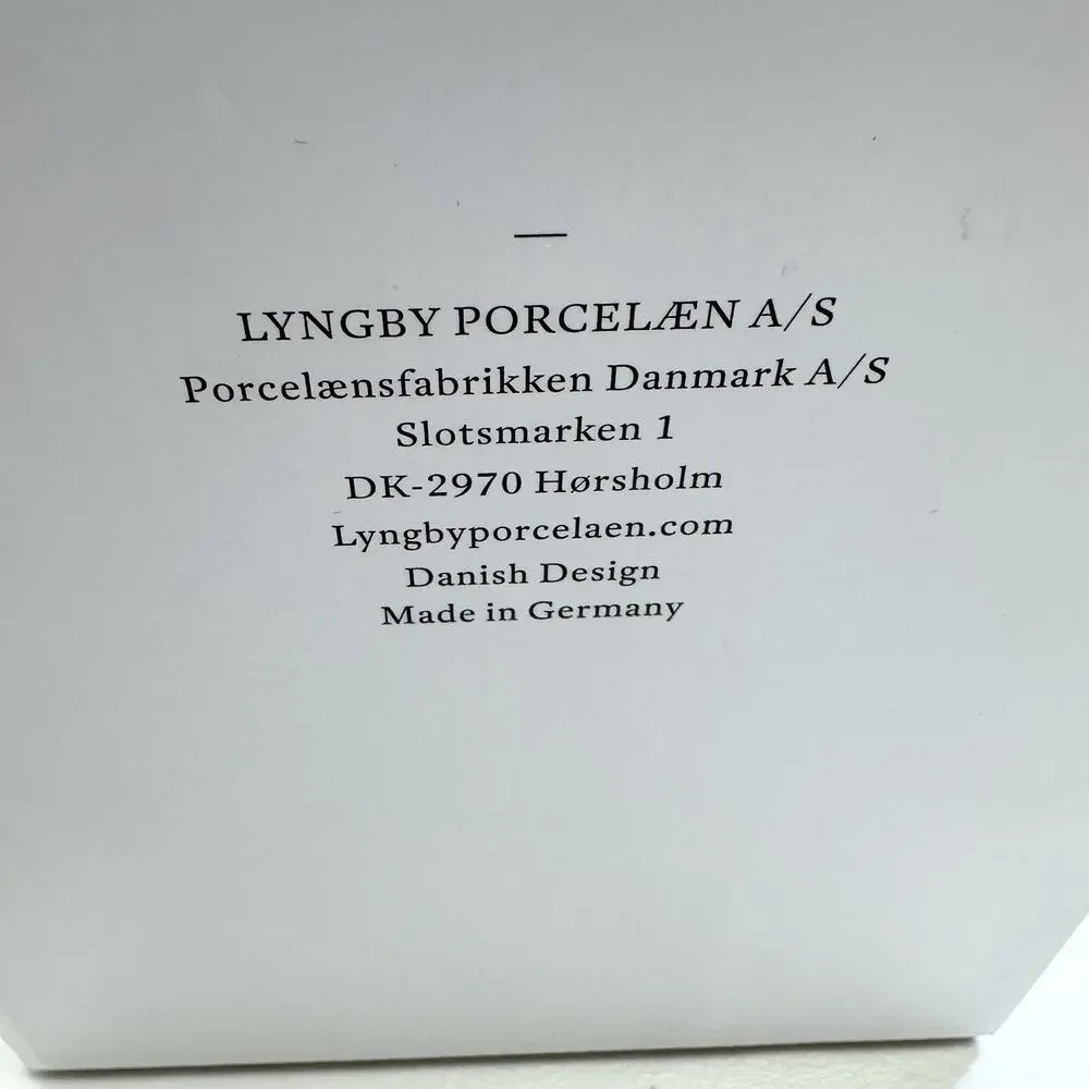 Lyngby Danmark Glass Vase Black 25 cm Mouth Blown Porcelain